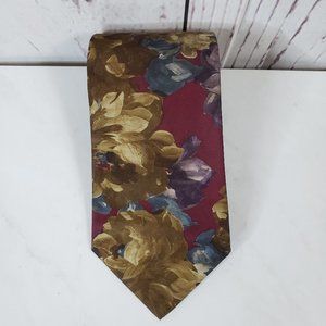 Duke Vintage Neck Tie Mens Size 56" Classic Floral Multicolor Polyester